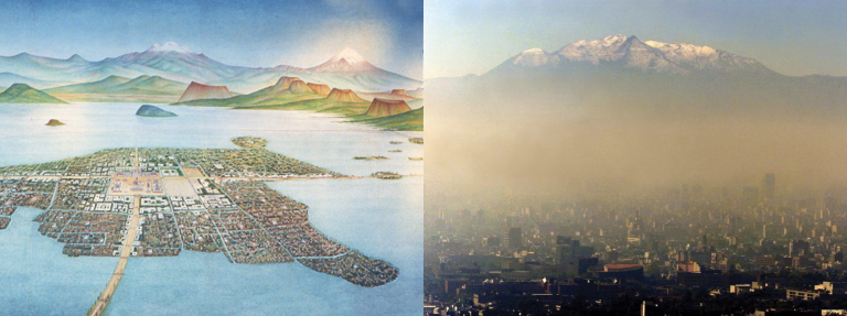 Asi era Tenochtitlan y así se ve hoy